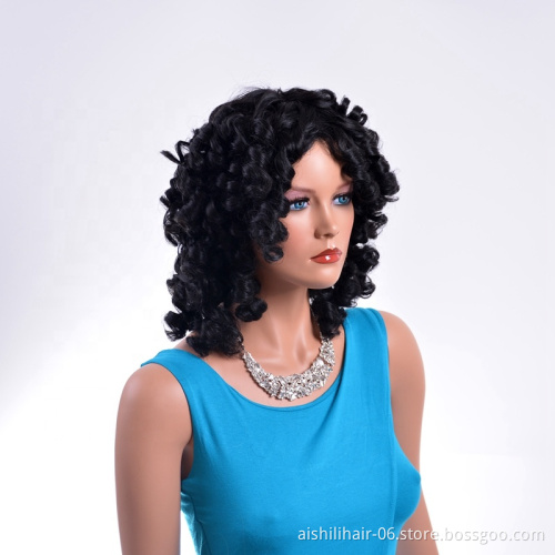 Aishili synthetic wigs hair African black women's short loose wave Afro small curly wig for Afro black women